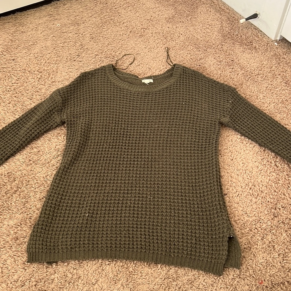 Green winter sweater